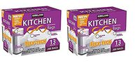 Kirkland Signature Drawstring Kitchen TRW, Trash Bags - 13 Gallon - 200 Count (2 Pack 13 Gallon 200 Bags)