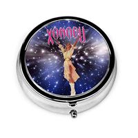 Laurely Kira Olivia Newton John Fashion Custom Round Pill Box Medicine Vitamin Collection Box