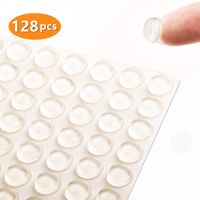 Clear Cabinet Door Drawer Bumpers Pads 128PCS 1/2" Diameter Adhesive Rubber Bumpers for Cabinets Drawer Close Picture Frame Cutting Board Sound Dampening
