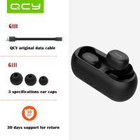 HIFI QCY QS1 T1C Mini Dual V5.0 Wireless Earphones Bluetooth Earphones 3D Stereo Sound Earbuds with Dual Microphone and Charging Box