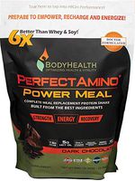 BodyHealth PerfectAmino Complete Power Meal Replacement Shake (Dark Chocolate, Pouch, 20 Servings), Organic Protein Powder Drink w/MCT Oil, Probiotics, Vegan, High Nutrition, for Weight Loss Diet