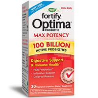 Nature's Way Primadophilus Optima Max Potency 100 Billion Active Probiotics Digestive Support & Immune Health, 30 Enteric Coated Vcaps (Refrigerate to maintain maximum potency)