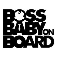 Boss Baby On Board Car-Styling Vehicle Body Window Reflective Sticker Decals - Black