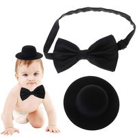 Abicial Newborn Baby Girl Boy Photography Prop, Fashion Newborn Baby Photo Hat Bowtie Cap Tie, Photography Prop Photo Set Gift