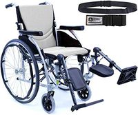 Karman S-Ergo 115 Ultra Lightweight Ergonomic Wheelchair | Seat Size 20" X 17" | Upgraded to Elevating Legrests | Fixed Wheels in Silver & Free Black Wheelchair Seatbelt!