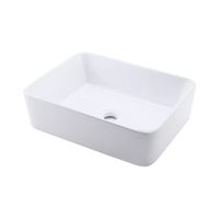 KES Bathroom Vessel Sink 19-Inch White Rectangle Above Counter Countertop Porcelain Ceramic Bowl Vanity Sink, BVS110