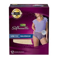 Depend Silhouette Incontinence Underwear for Women, Maximum Absorbency, S/M, 12 Count