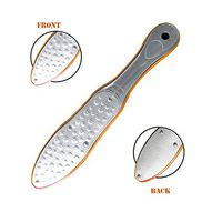 Coopsion Thickening Fine Rivet Stainless Steel and Silica Gel Feet Callus Remover - Double-Side Grinding(Orange)