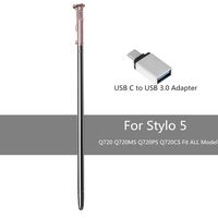 Biu-Boom for LG Stylo 5 Pen,Capacitive Touch Pen Stylus Pen Replacement Parts for LG Stylo 5 Q720 Q720MS Q720PS Q720CS LCD Touch Screen Stylus Pen+USB C to USB Adapter (Pink)
