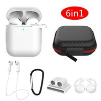 KOqwez33 Fits for AirPods Case, 6 in 1 Wireless Earbuds Case Cover Skin, Bluetooth Earphone Charging Case Protective Cover Storage Box Kit for Air-Pods 1 2 White