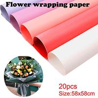 20Pcs Flower Wrapping Paper Solid Color Handmade DIY Bouquet Wrapping Material for Gifts (Purple)