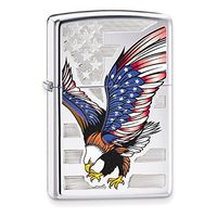 Zippo Eagle Flag High Polish Chrome Lighter