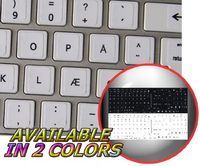 MAC DANISH KEYBOARD STICKERS ON WHITE BACKGROUND