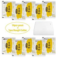 LLDWORK 10Pack Bread Yeast Active Dry Yeast High Glucose Tolerance Baking Yeast with Dough Cutter for Kitchen Baking, 5g/Pack, 540 Days Quality Period