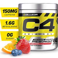C4 Original Pre Workout Powder Fruit Punch | Vitamin C for Immune Support | Sugar Free Preworkout Energy for Men & Women | 150mg Caffeine + Beta Alanine + Creatine | 60 Servings