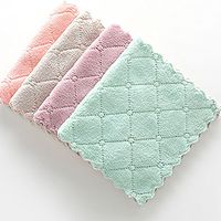 onestaring 5Pcs Water Absorbent Washing Dish Cloth Towel Rag Clean Tablecloth for Home Kitchen Gray Green