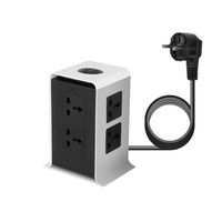 Mandalaa Abs + Fireproof 8 Outlet 4 USB Power Surge Protector Tower Strip Vertical Power Cord Desktop Socket Us/UK/EU Plug Jw-501 Solar Power Calculator