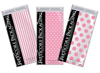 Flexicore Packaging | Pin Stripe & Polka Dot Gift Wrap Tissue Paper | Size: 15 Inch X 20 Inch | Count: 30 Sheets | Color: Light Pink | DIY Craft, Art, Wrapping, Decorations