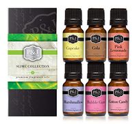 Slime Set of 6 Fragrance Oils - Premium Grade Scented Oil - 10ml - Bubble Gum, Cotton Candy, Cupcake, Pink Lemonade, Cola, Marshmallow