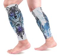 LEVEIS Aztec Totem Tribal Wolf Feather Boho Calf Compression Sleeves 1 Pair, Leg Performance Support for Shin Splint Calf Pain Relief Men & Women Guards Sleeves for Running Cycling