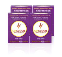 UnCrave Anti-Hunger Gum with Patented Satiereal Saffron Extract | Natural Appetite Suppressant for Healthy Weight Loss | Wild Berry Flavor, 4-Week Supply (4-Pack)