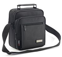 Black Nylon Busniess Carrying Case Messenger Shoulder Bag for iPad 9.7(2018) / Samsung Galaxy Tab A 10.5 / Tab S4 10.5 / Microsoft Surface Go 10 / Acer Chromebook Tab 10 9.7 Tablet