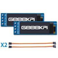 GeeekPi 2pcs IIC OLED Display Module 0.91 Inch IIC SSD1306 OLED Display Module 128x32 White IIC OLED Screen Driver DC 3.3V for Arduino, Raspberry Pi,Beagle Bone Black