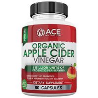 ACE Nutrition Organic Apple Cider Vinegar Capsules (1000 mg) with Probiotics (1 Billion Units) | Natural Detox and Weight Loss Supplements | Cayenne Pepper | Non-GMO, Gluten Free