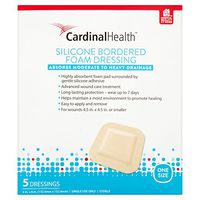 Cardinal Health BFM66RR Silicone Bordered Foam Bandage 6-inch x 6-inch (15), 15 Count Case Pack
