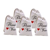 ElegantPark 5"x 7" 20 PCS Thank You Wedding Party Gift Favor Bags Muslin Drawstring Bags 100% Cotton Pouch