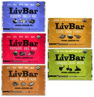 LivBar - Organic Superfood Bar Sample Pack - USDA Certified - Non-GMO - Gluten, Nut, Soy, and Dairy Free Macro Snack Bars with Compostable Wrapper - 5 Count