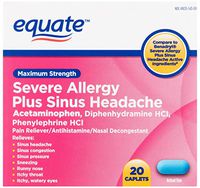 Equate Severe Allergy and Sinus Headache 20 Caplets