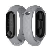 Mijobs Compatible Xiaomi Mi Band 3, Soft Silicone Replacement Bands Breathable Soft Strap Bracelet Accessories Compatible Xiaomi Mi Band 4 Smart Watch Bracelet Wristband with Clasp (Gray)