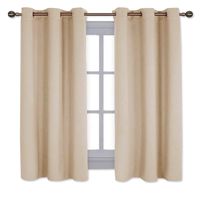 NICETOWN Thermal Insulated Grommet Room Darkening Curtains/Draperies/Panels for Bedroom (2 Panels, W42 x L63 inches, Biscotti Beige)