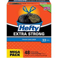 Hefty Strong Large Trash/Garbage Bags Can Liner, Drawstring, Black, 48 Count (Pack of 3)