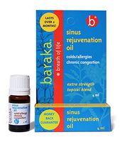 Baraka Sinus Rejuvenation Oil 4 ml Bottle Sinus Inhaler, Nose Decongestant with 6 Organic Essential Oils for Cold Relief