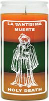 Indio Products Holy Death Orange/Green/Gold Candle - Silkscreen 3 Color 14 Day