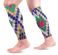 LEVEIS Multicolored Mosaic Arm Sleeves UV Protection for Men Women Sunblock Protective Gloves Running Golf Cycling Driving Long Arm Cover 1 Pair