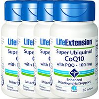Life Extension Super Ubiquinol CoQ10 with PQQ, 100mg, 30 Softgels (4 PACK)