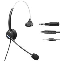 Comdio H103-35M7 Corded Mobile Phone Headset with Flexible Noise Canceling Mic + Headband for Apple iPhone LG HTC Samsung Galaxy Cell Phones Most Android Smartphones with 3.5mm Headphone Jack