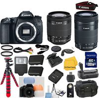 Canon EOS 70D Digital SLR Camera Body with Canon 18-55mm IS STM Standard Zoom Lens 33rd Street Bundle with Canon 55-250 IS STM Zoom Lens + Rapid Travel AC/DC Charger + 32GB Memory + 19pc Accessory Kit