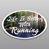 Life Is Better With Running Vinyl Decal Sticker | Cars Trucks Vans Windows Walls Cups Laptops | Full Color Printed | 5.5 X 3 | KCD2057