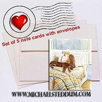 Michael Steddum Sleeping in, Irish Setter Note Card Set