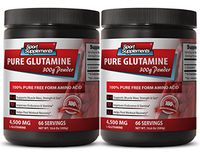 Immune Support Supplement - Pure GLUTAMINE Powder 4,500MG - Energy Boost Without Caffeine - 2 Bottle (600g)