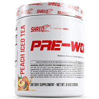 SHREDZ Pre-Workout Supplement Designed for Men Increases Energy and Boosts Performance - Peach Iced Tea 9.6oz …