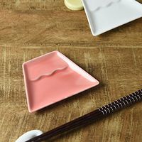 Yamani Pottery Miyama Minoyaki Red Fuji Mountain Small Plate Soy Sauce,Foods,Cold Noodles etc.