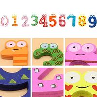 Xisheep Fridge Sticker, Baby Toys 10pcs Letters Kids Wooden Alphabet Fridge Magnet Child Educational Kitchen Dining Bar Home Decorations, for Easter Multicolor