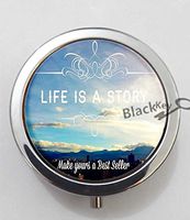 BlackKey Life is A Story Make Yours A Best Seller 3-Compartment Decorative Pocket Gift Box Case Organizer for Pill, Color 1 -1129