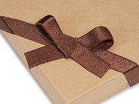 Pack Of 50, 12" Chocolate Satin Stretch Wide Loops W/Pre-Tied Bows For Jewelry Boxes