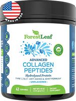 Advanced Hydrolyzed Collagen Peptides - Unflavored Protein Powder - Mixes Into Drinks and Food - Pasture Raised, Grass Fed - for Paleo and Keto; Joints and Bones - 41 Servings Collegen - by ForestLeaf